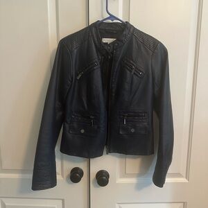 Navy blue pleather jacket